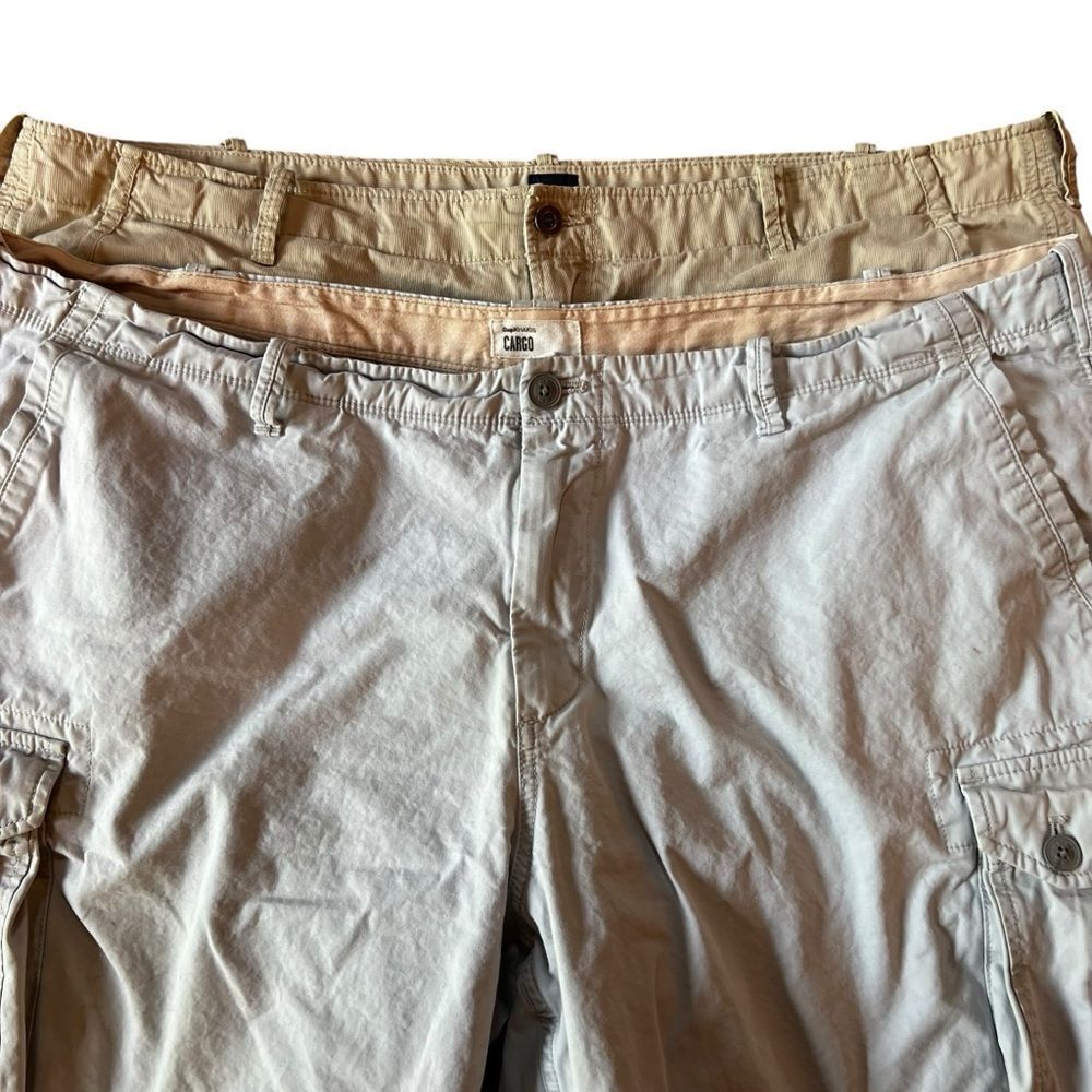 Gap mens shorts 2 pr - one cargo one flat front 46